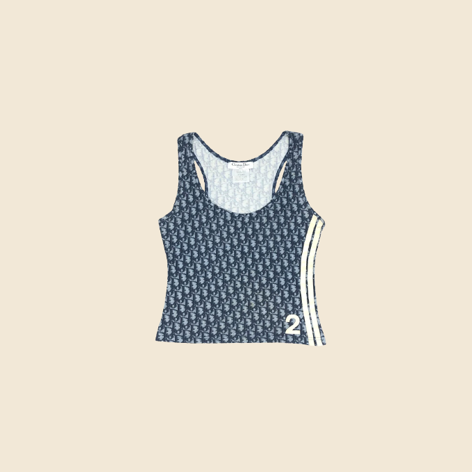 CHRISTIAN DIOR 2000s BLUE TROTTER TANK TOP