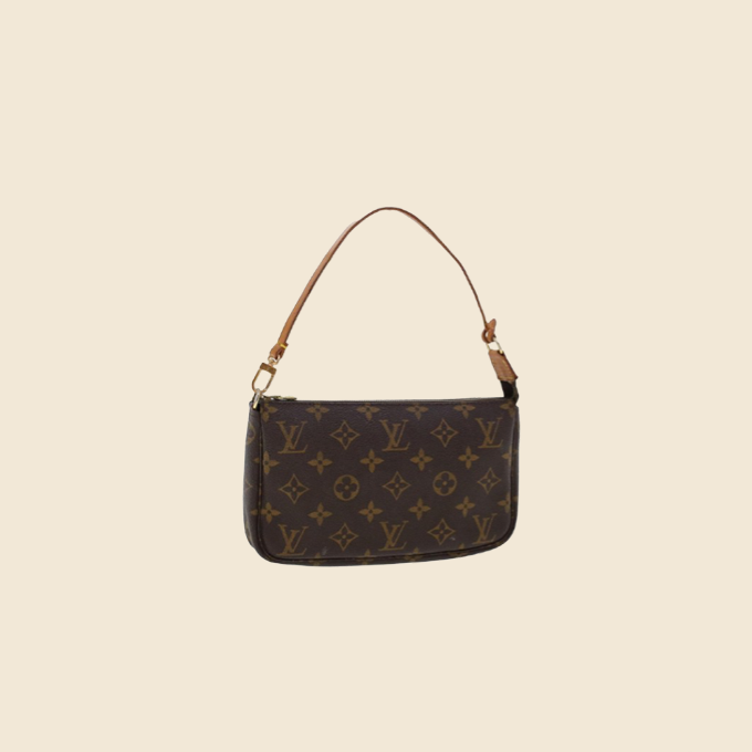 LOUIS VUITTON BROWN MONOGRAM POCHETTE ACCESSOIRES