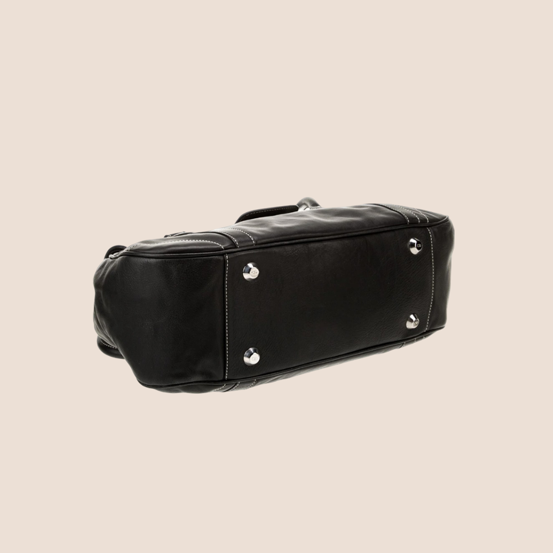 CHRISTIAN DIOR 2006 BLACK CD SAINT GERMAIN FLAP BAG