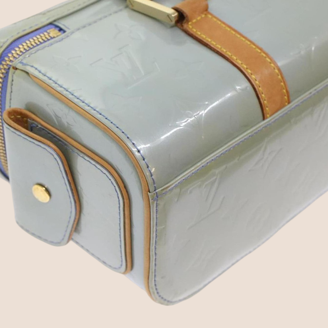 LOUIS VUITTON 2003 BLUE MONOGRAM VERNIS HORIZONTAL SULLIVAN BAG