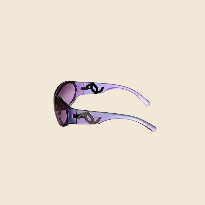 CHANEL PURPLE CC LOGO SUNGLASSES