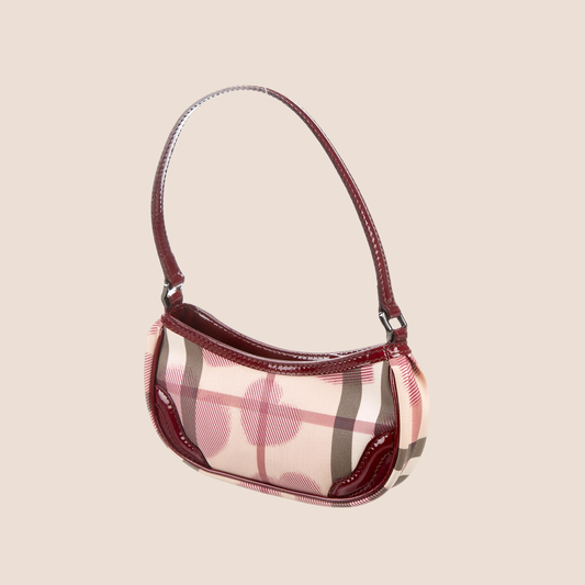 BURBERRY NOVA CHECK PAINTED HEARTS MINI SHOULDER BAG
