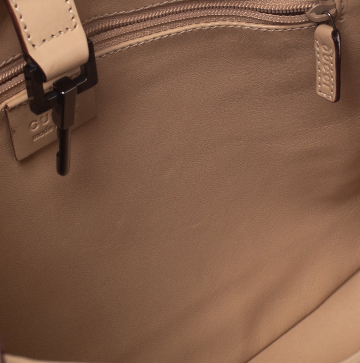 GUCCI BEIGE CALFHAIR & LEATHER JACKIE HOBO BAG