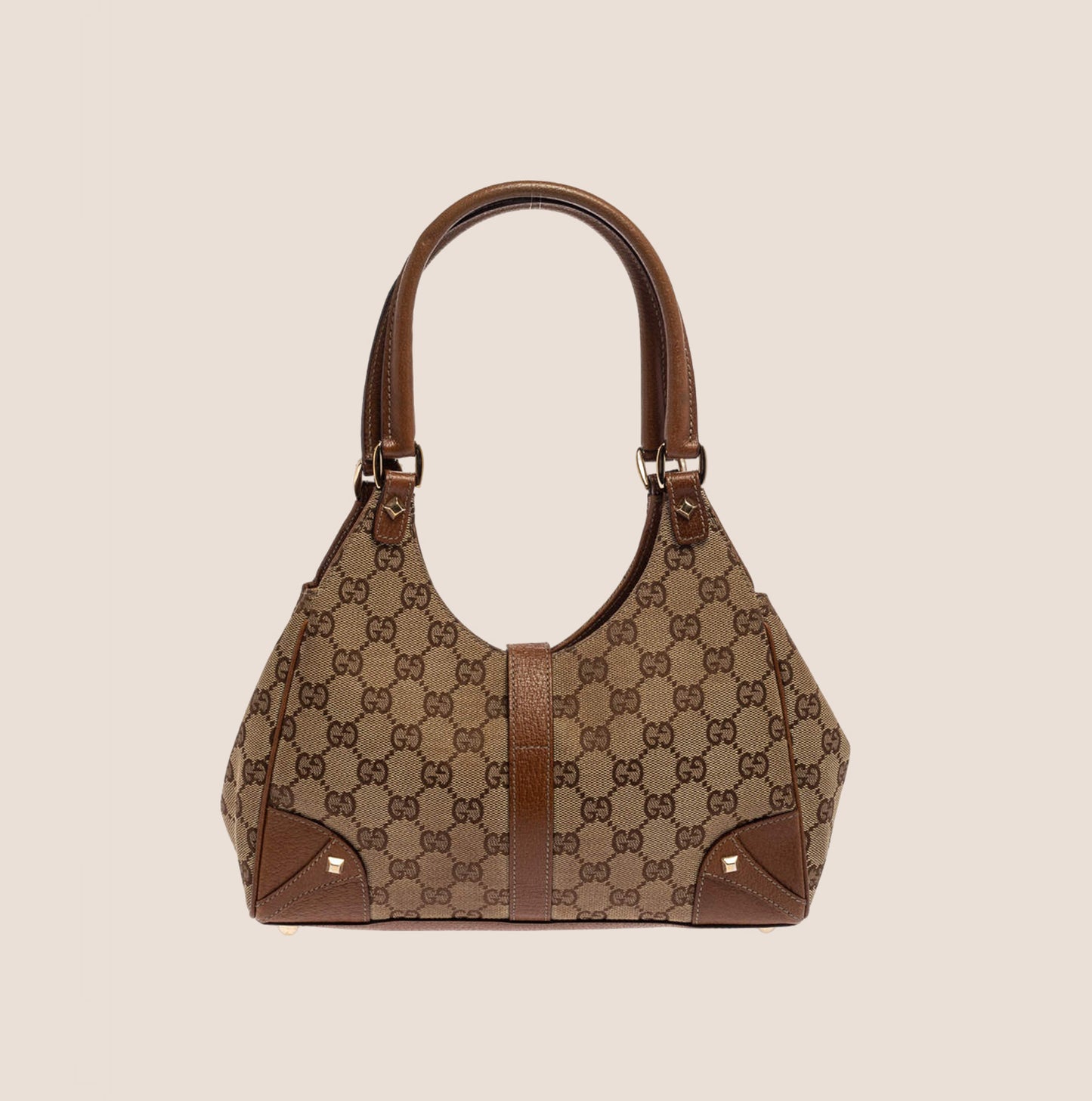 GUCCI BROWN GG CANVAS & LEATHER BARDOT BAWG