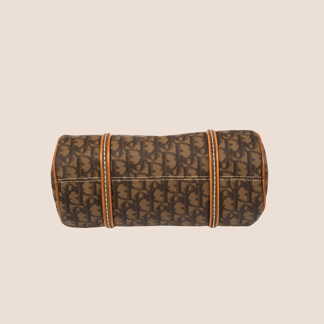 CHRISTIAN DIOR 2006 BROWN ROMANTIQUE BARREL BAG