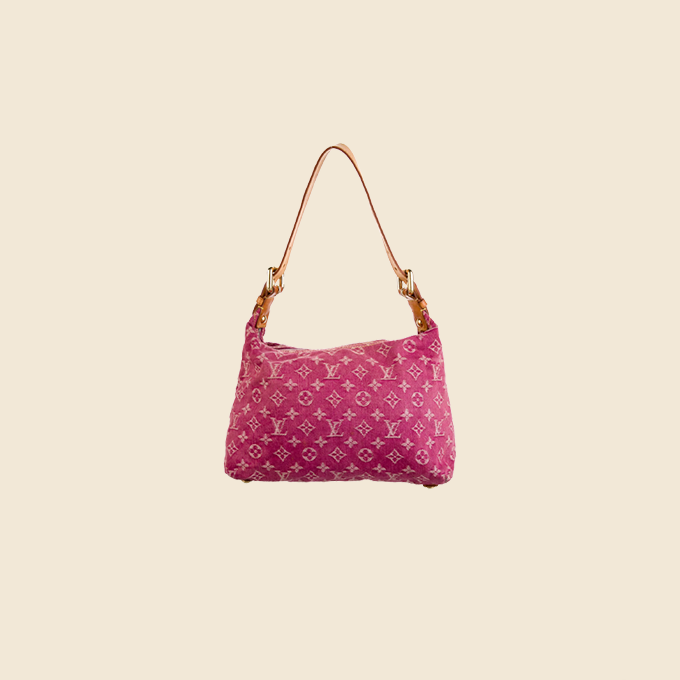 LOUIS VUITTON PINK MONOGRAM DENIM BAGGY PM BAG