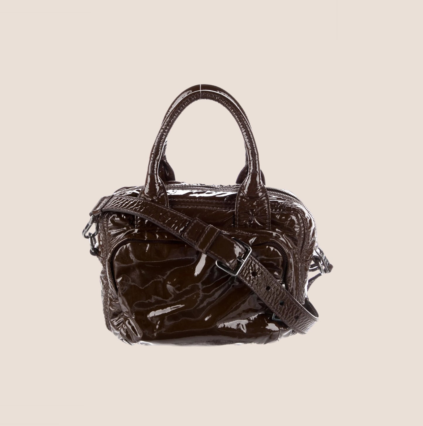 PRADA PATENT BROWN CROSSBODY BAG