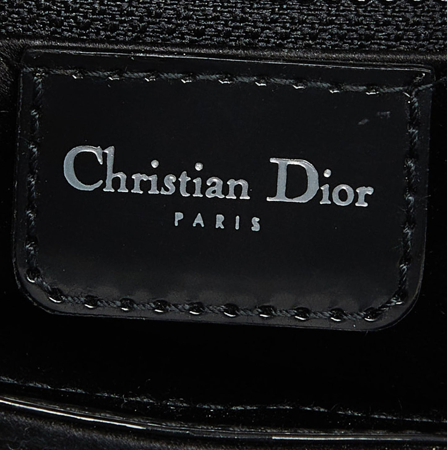 CHRISTIAN DIOR BLACK SATIN & PATENT LEATHER MINI STREET CHIC HOBO BAG