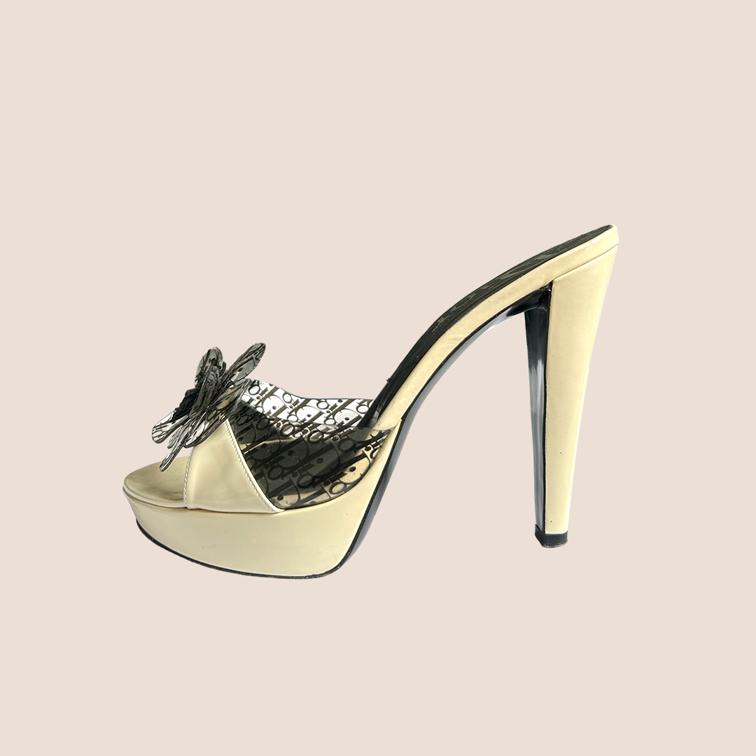 CHRISTIAN DIOR TROTTER PVC FLOWER BEACH MULES