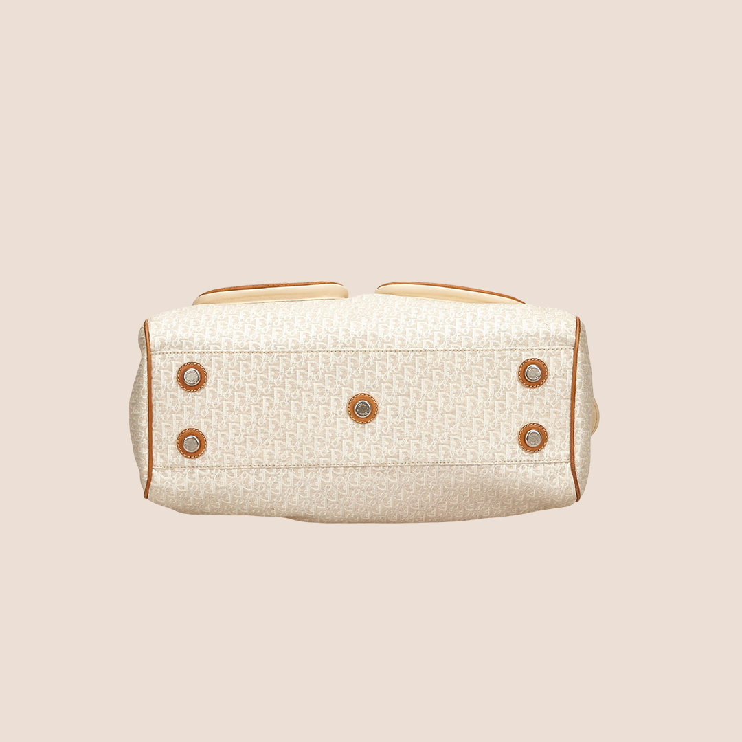CHRISTIAN DIOR BICOLOR DIORISSIMO CANVAS SATCHEL BAG