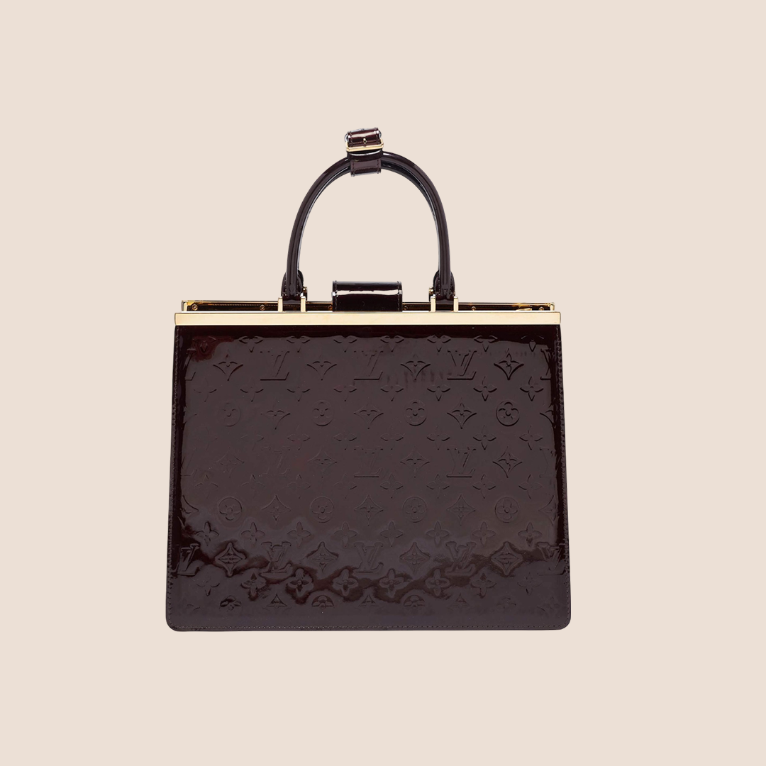 LOUIS VUITTON AMARANTE MONOGRAM VERNIS DEESSE GM BAG