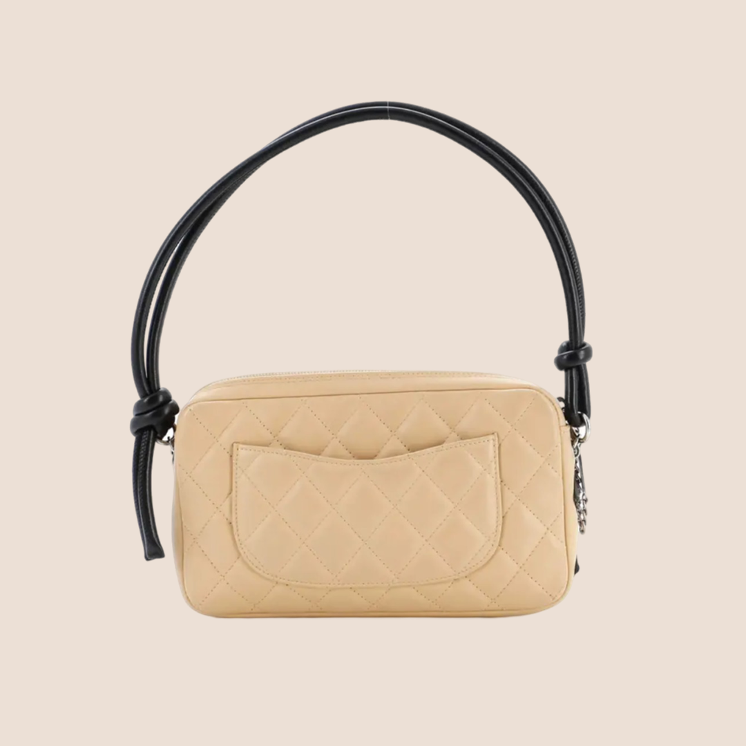 CHANEL 2005 BEIGE QUILTED CAMBON BAG