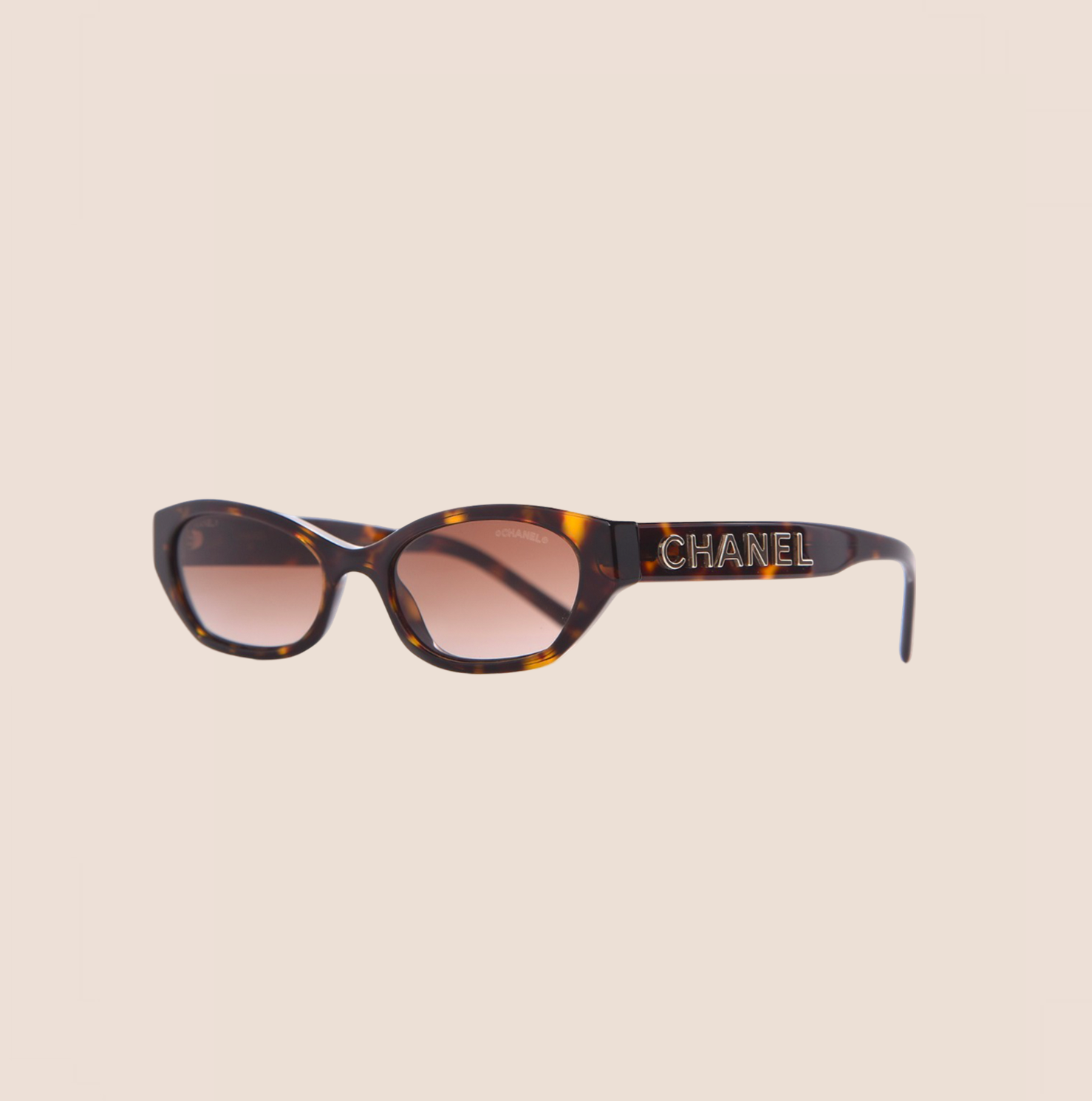 CHANEL DARK BROWN TORTOISE LOGO SUNGLASSES – RDB