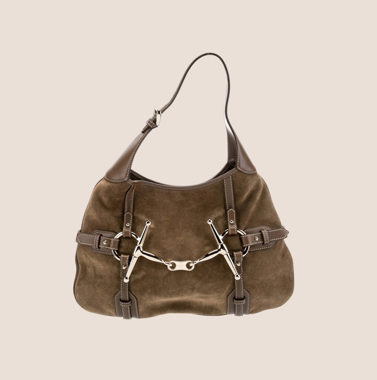 GUCCI KHAKI SUEDE 85TH ANNIVERSARY HORSEBIT HOBO BAG – RDB