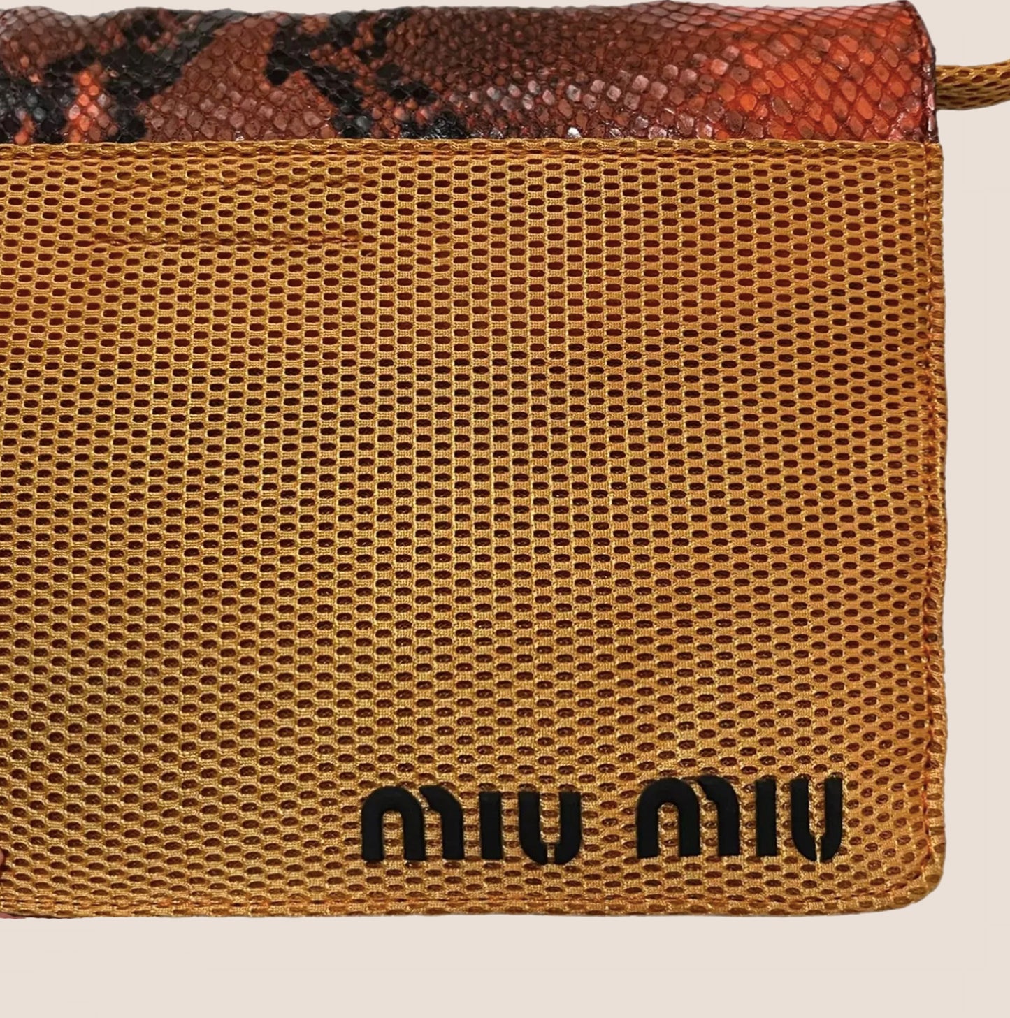 MIU MIU 1999 BROWN PYTHON MINI SHOULDER BAG