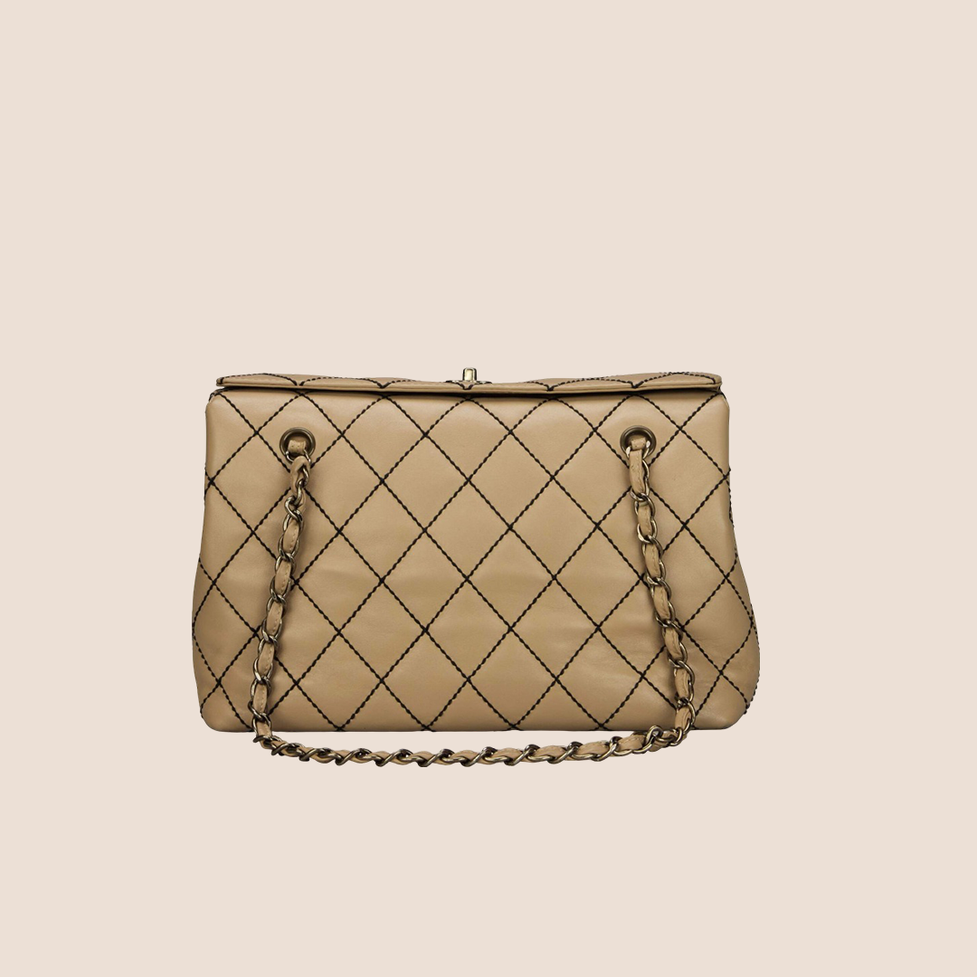 CHANEL 2002 NATURAL BEIGE TOTE BAG