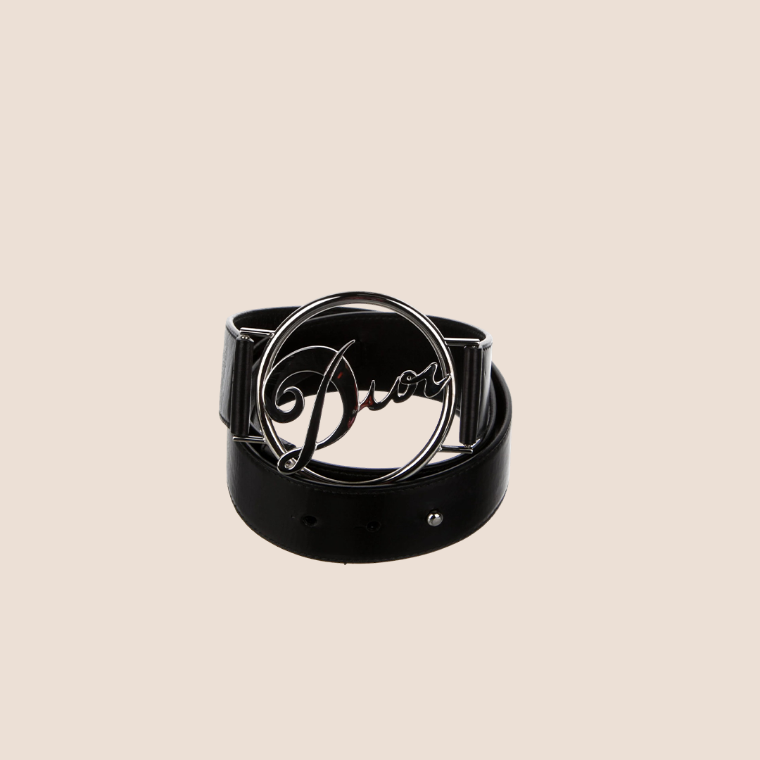CHRISTIAN DIOR 2000 SILVER LOGO BELT