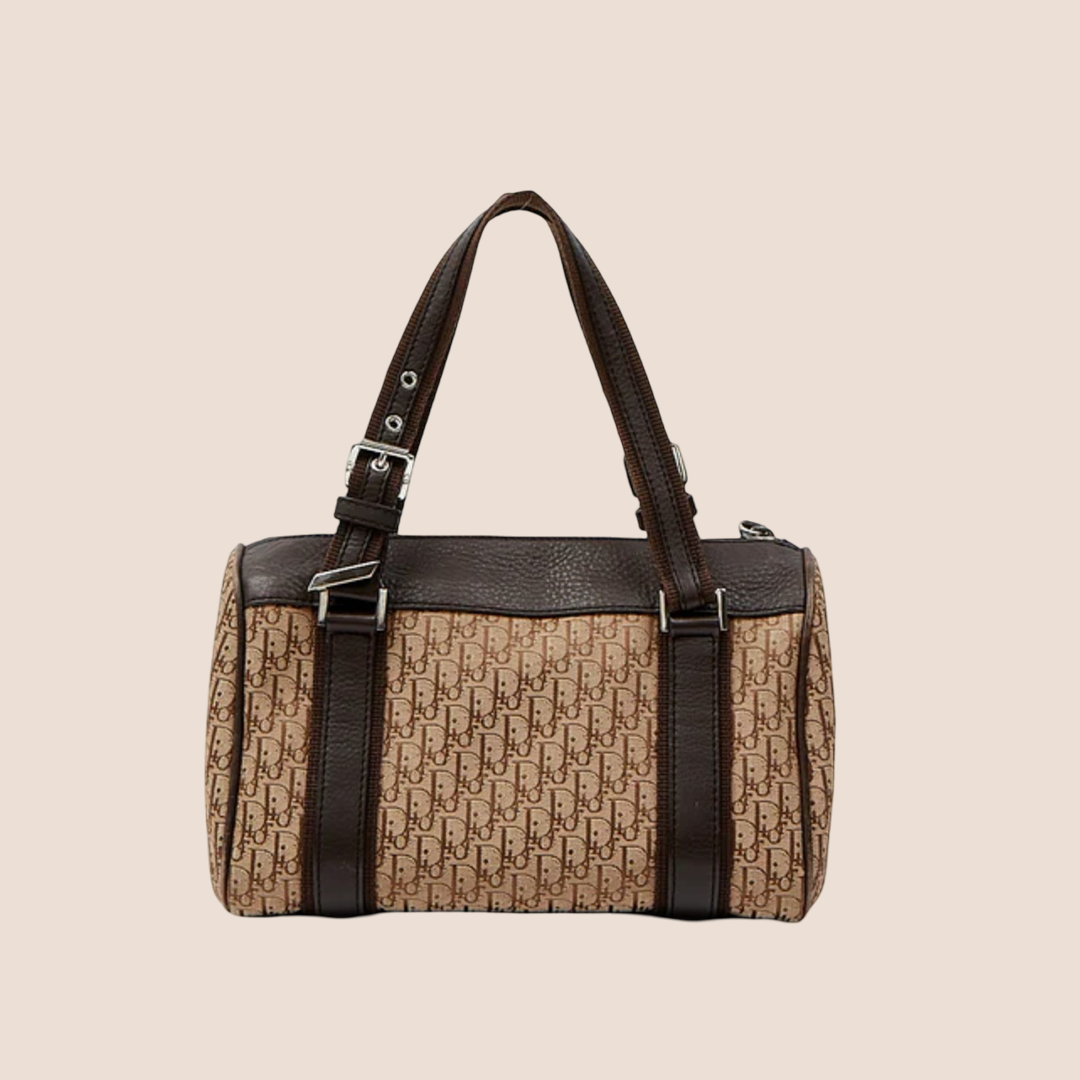 CHRISTIAN DIOR 2005 BROWN DIORISSIMO CANVAS STREET CHIC BOSTON BAG