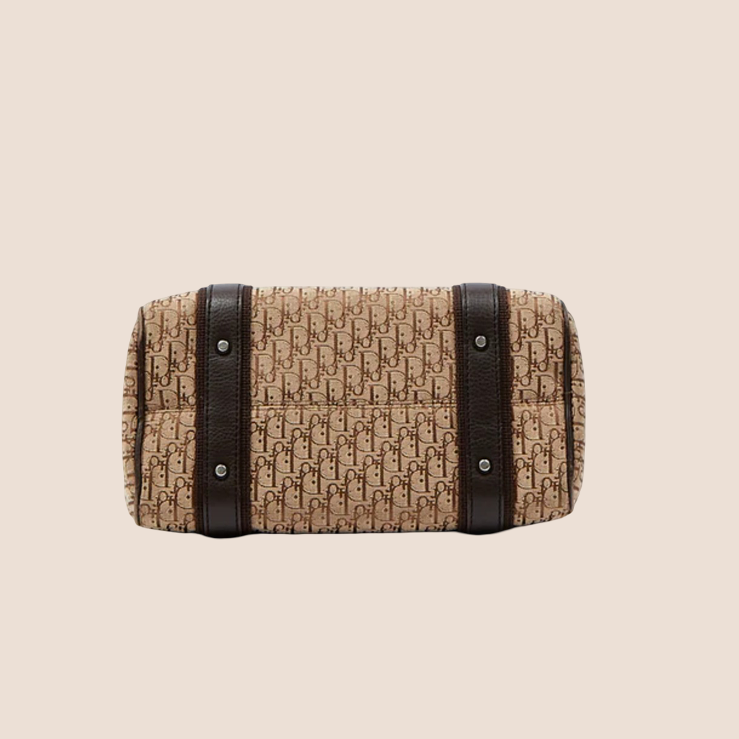 CHRISTIAN DIOR 2005 BROWN DIORISSIMO CANVAS STREET CHIC BOSTON BAG