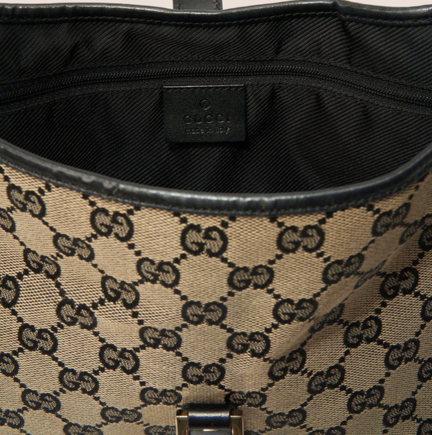 GUCCI BROWN GG MONOGRAM JACKIE O HOBO BAG