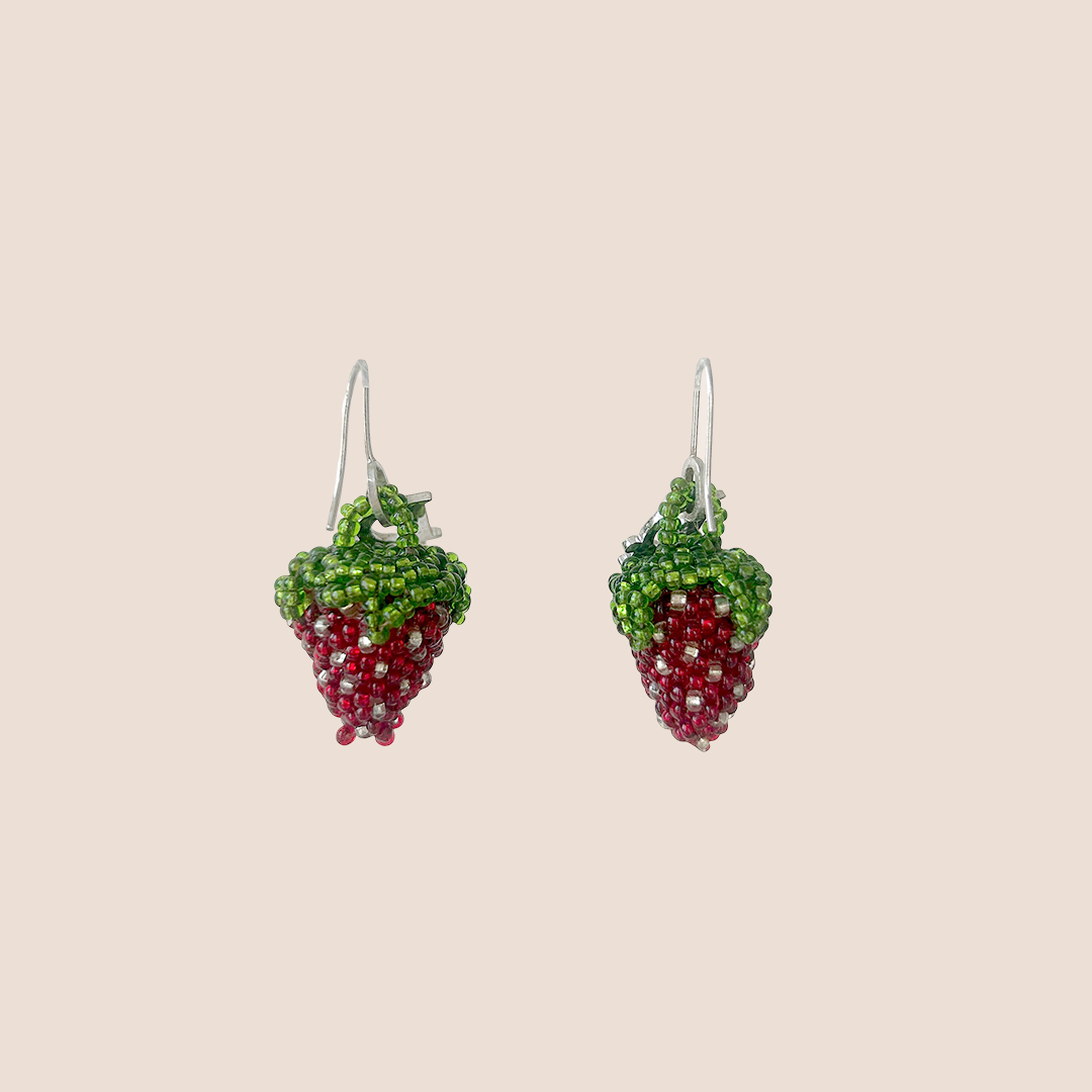 CHRISTIAN DIOR SPRING 2005 STRAWBERRY LOGO EARRINGS