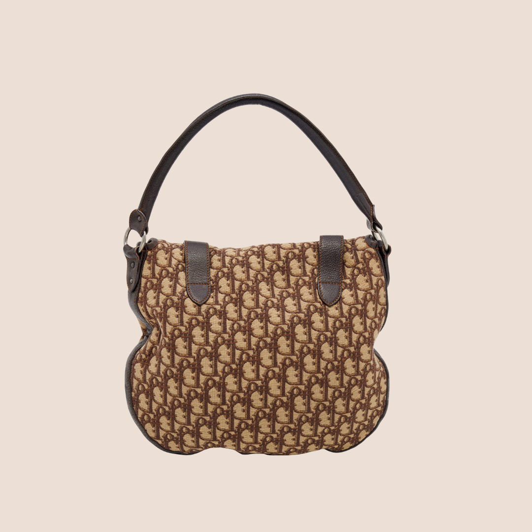 CHRISTIAN DIOR BEIGE & BROWN TROTTER CD TOTE BAG