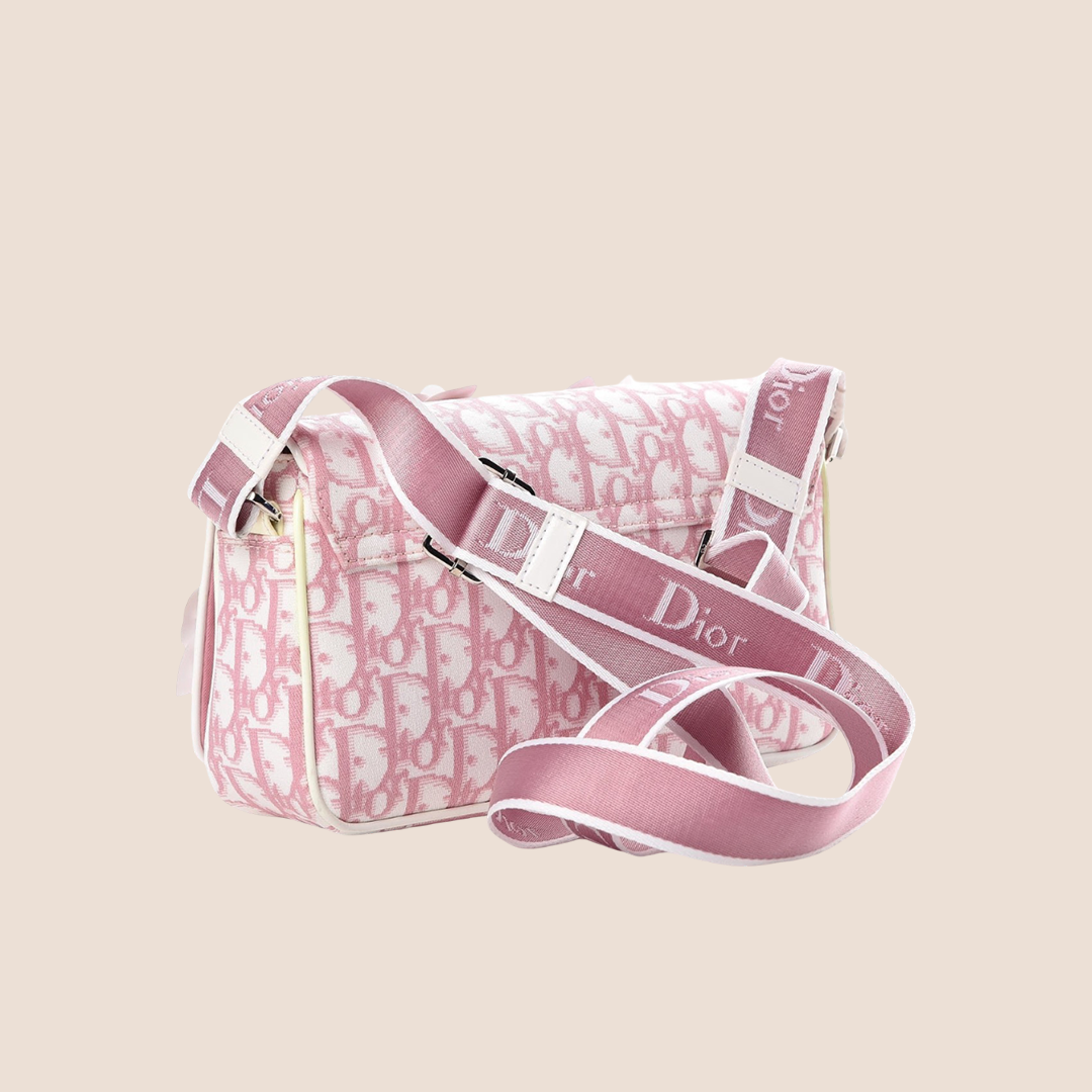 CHRISTIAN DIOR 2004 GIRLY PINK FLORAL No.1 CROSSBODY FLAP BAG