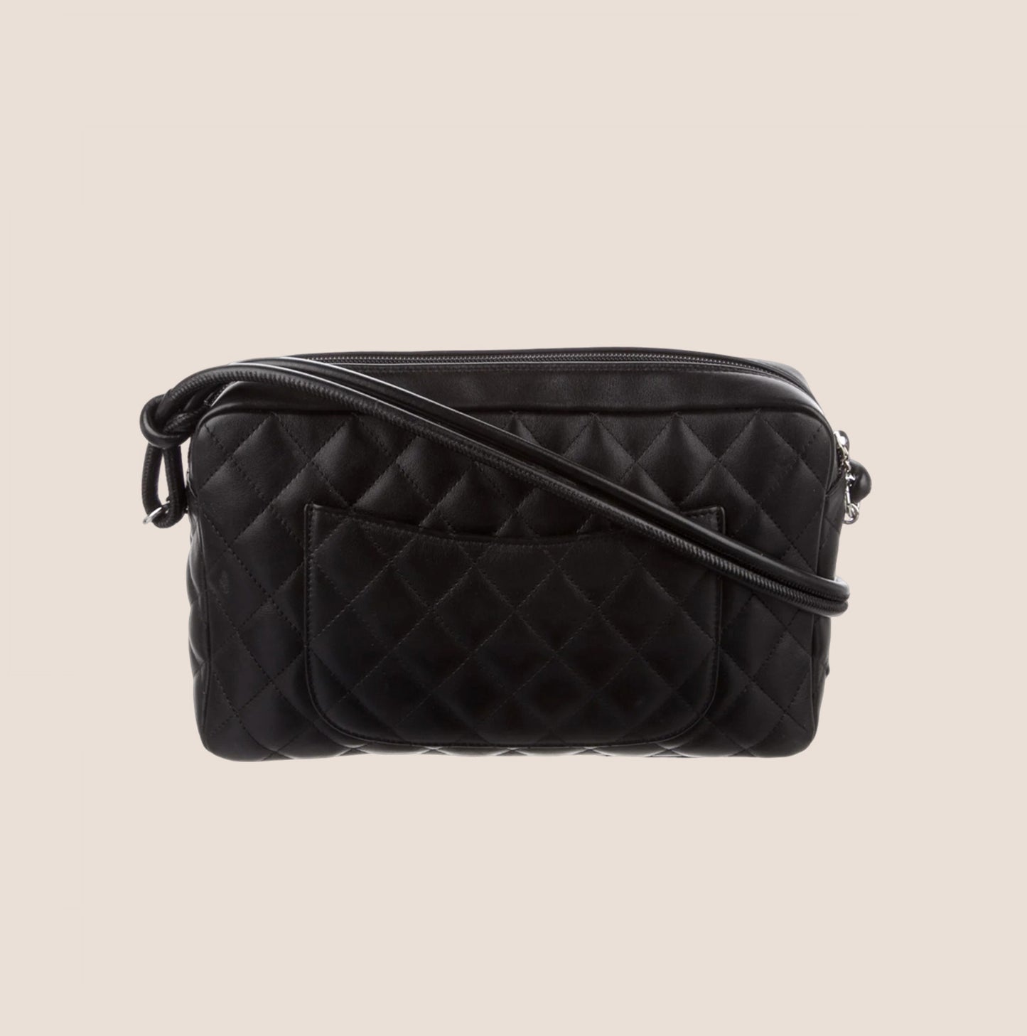 CHANEL 2005 BLACK CAMBON LIGNE CAMERA BAG