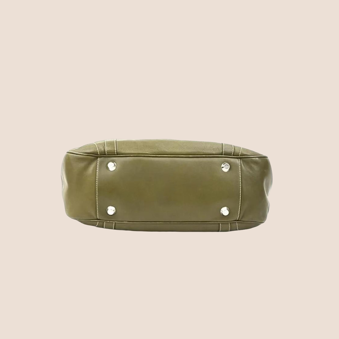 CHRISTIAN DIOR OLIVE GREEN ST. GERMAIN FLAP SHOULDER BAG