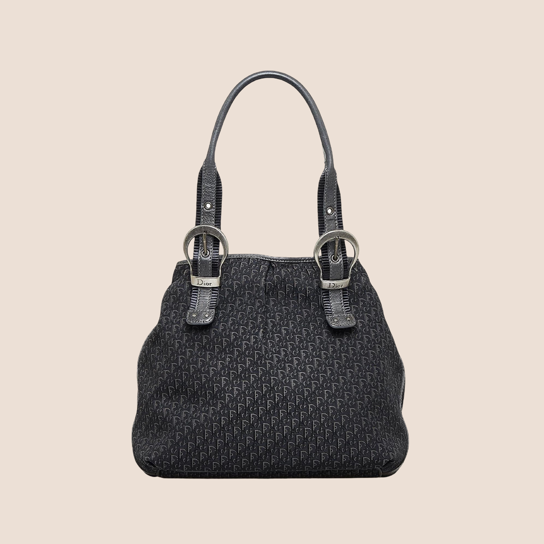 CHRISTIAN DIOR 2007 BLACK DIORISSIMO BUCKLE TOTE BAG