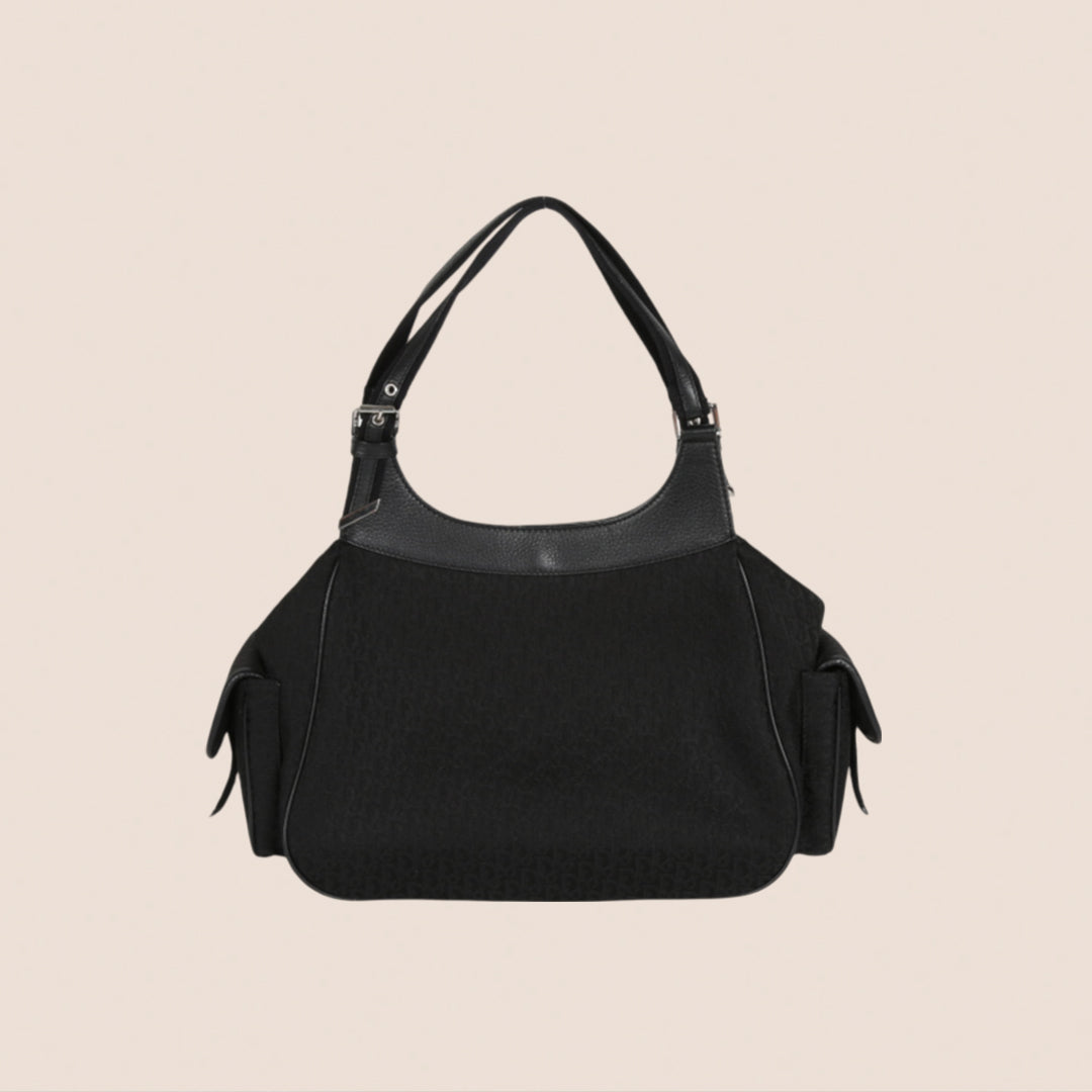 CHRISTIAN DIOR BLACK CANVAS STREET CHIC MULTIPOCKET BAG