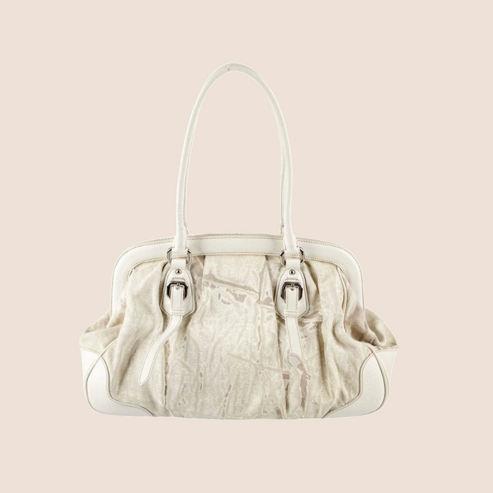 PRADA 2000 BEIGE CANAPA FRAME BAG