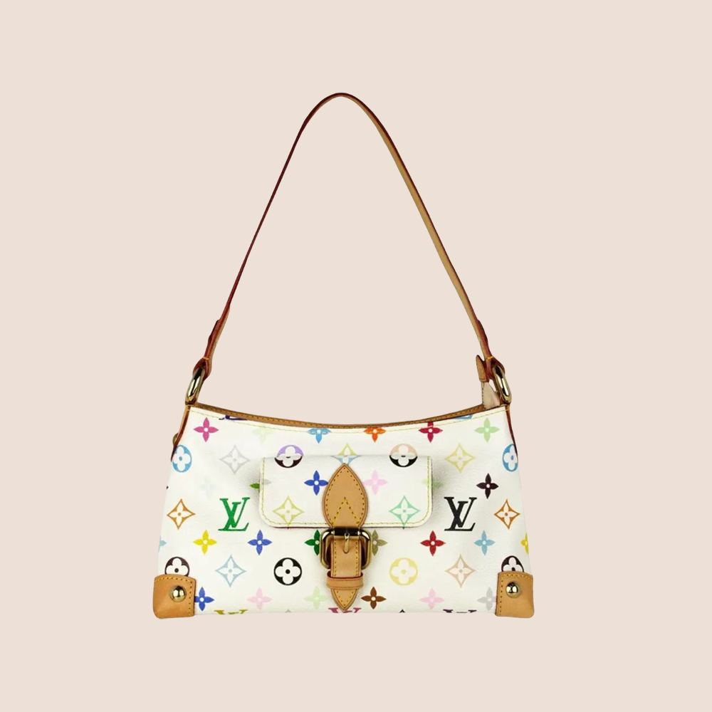 LOUIS VUITTON x TAKASHI MURAKAMI WHITE MULTICOLOR MONOGRAM ELIZA BAG