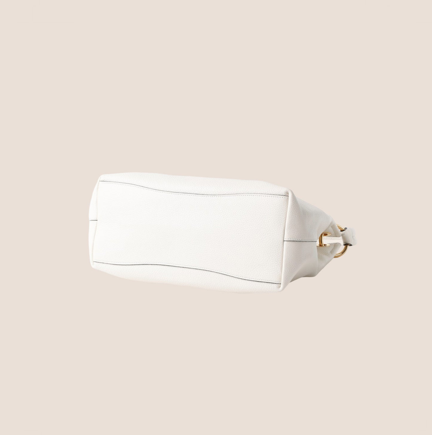 PRADA WHITE LEATHER LOGO PHENIX HANDBAG