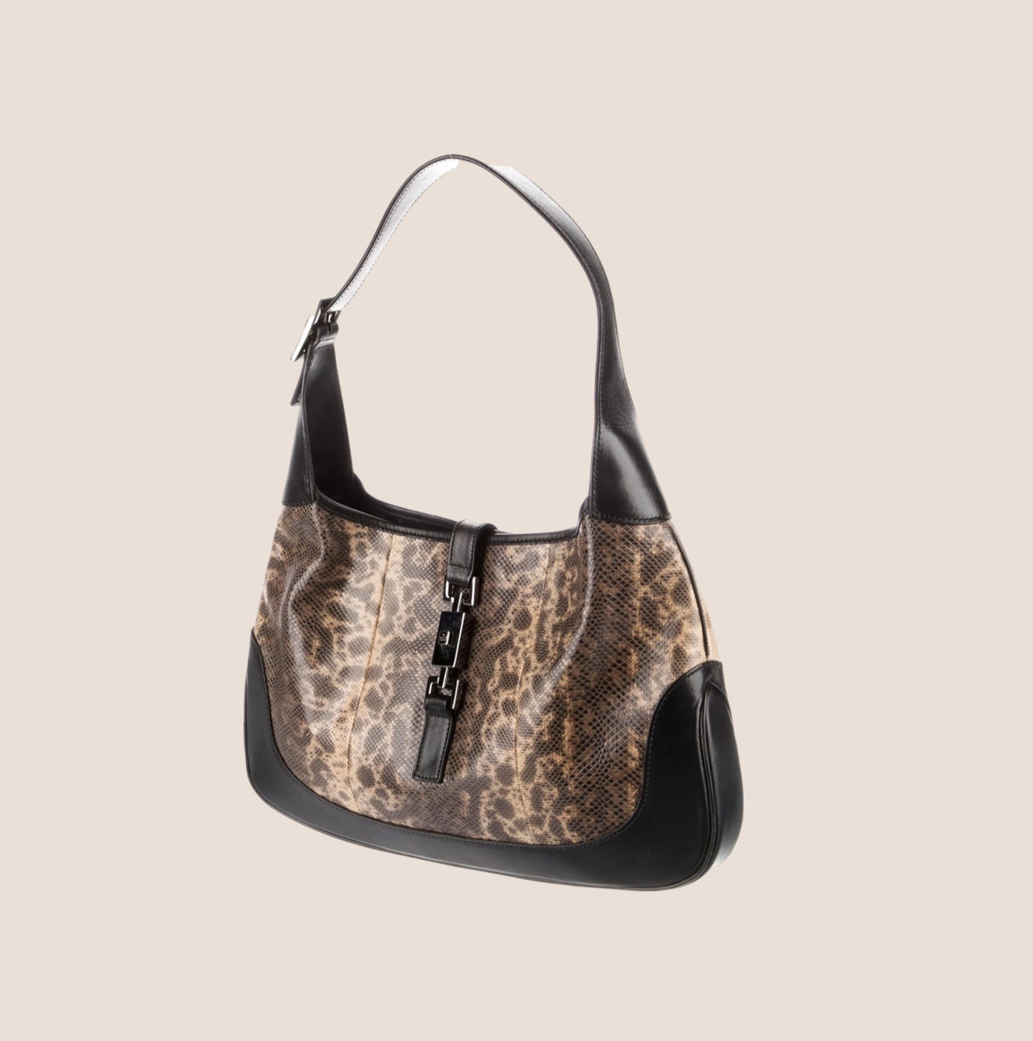 GUCCI FW 1999 LIZARD BROWN JACKIE O HOBO BAG