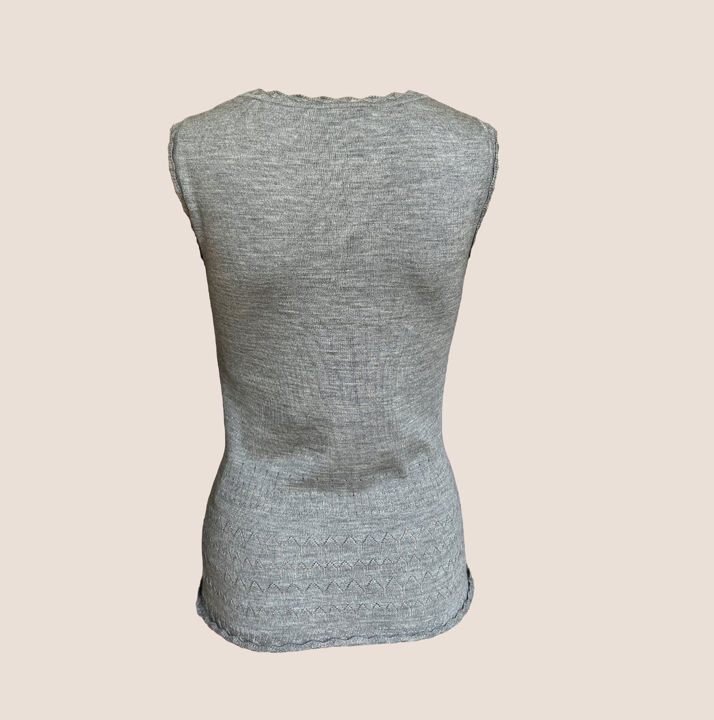 DOLCE & GABBANA 2000 GREY KNIT LACE MILKMAID TOP