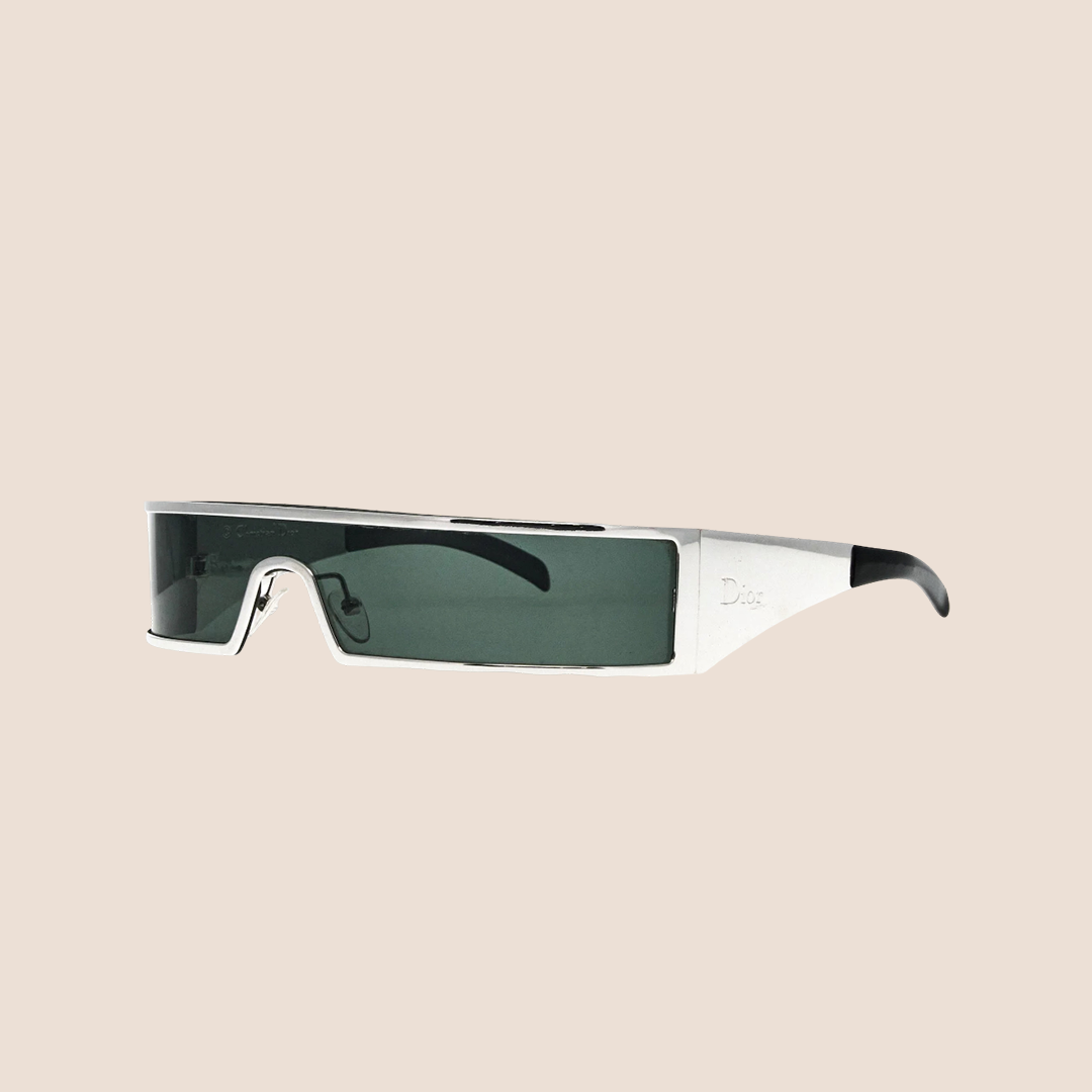 CHRISTIAN DIOR BLACK & SILVER SHIELD PUNK SUNGLASSES – RDB display picture 1