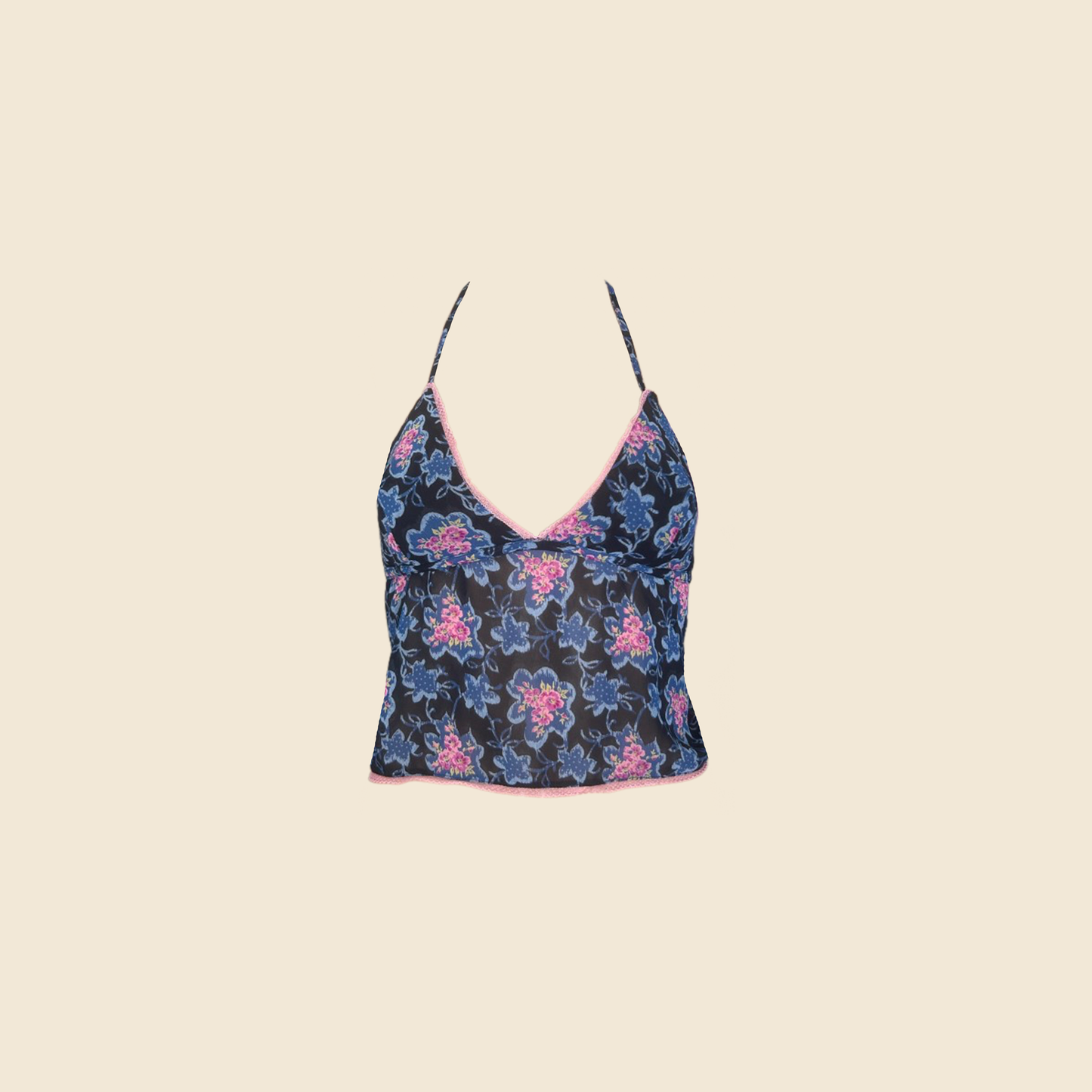 BETSEY JOHNSON 2000s BACKLESS FLORAL TOP