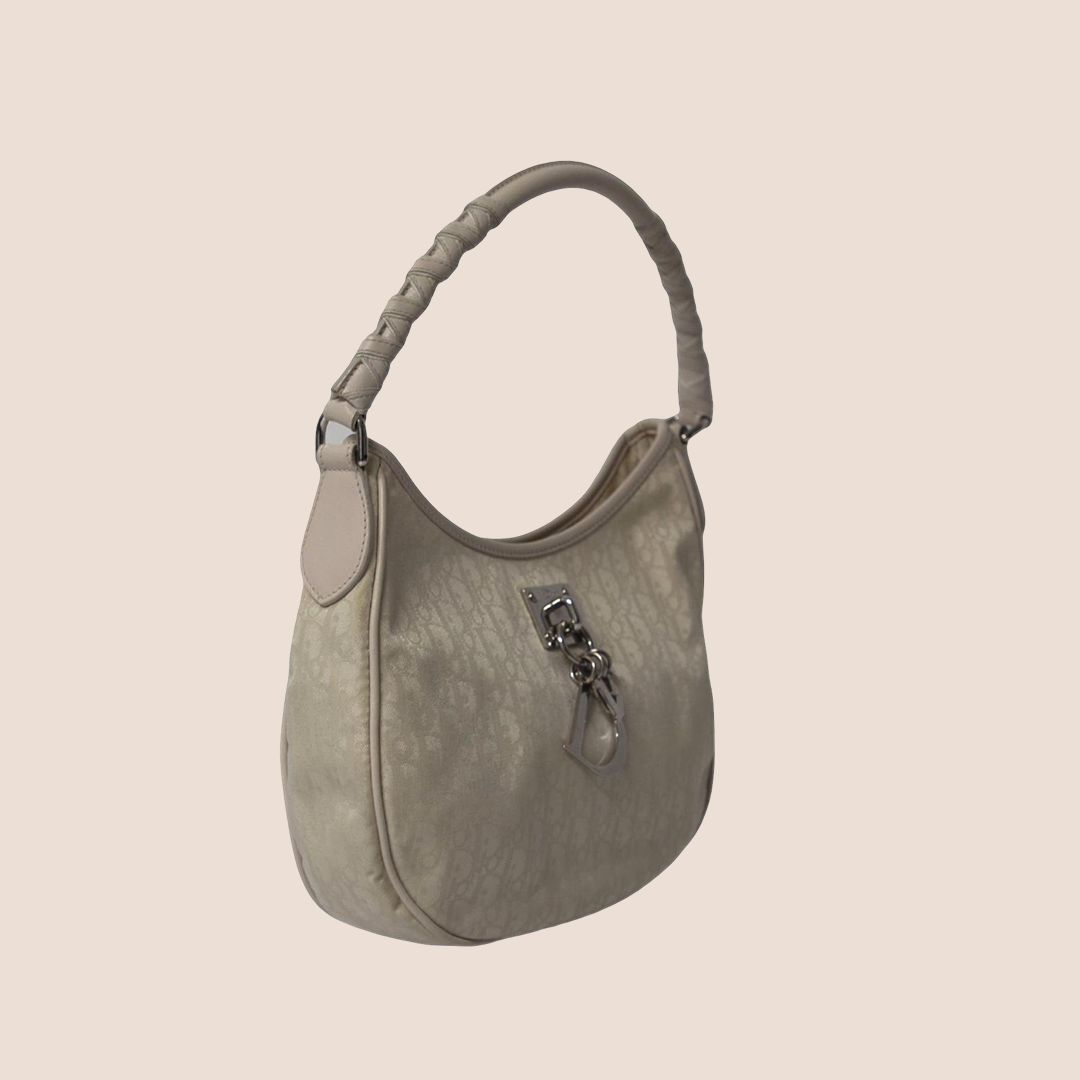 CHRISTIAN DIOR CREAM DIORISSIMO LOVELY CHARMS HOBO BAG