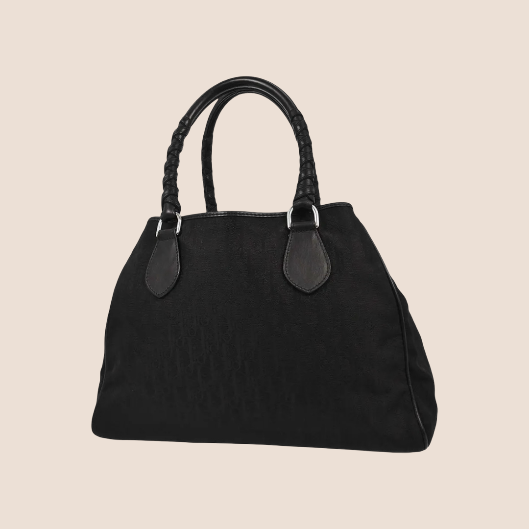 CHRISTIAN DIOR BLACK TROTTER LOVELY CHARM TOTE BAG