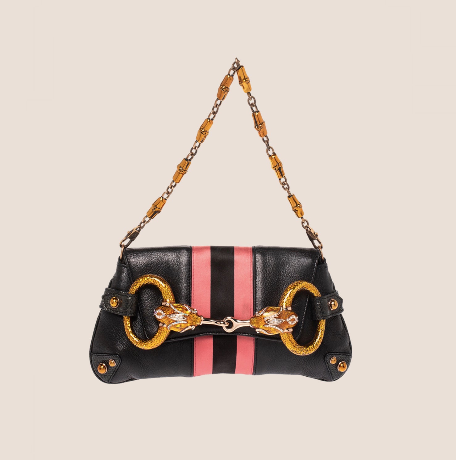 GUCCI BLACK LEATHER LIMITED EDITION SNAKE HORSEBIT CLUTCH BAG – RDB