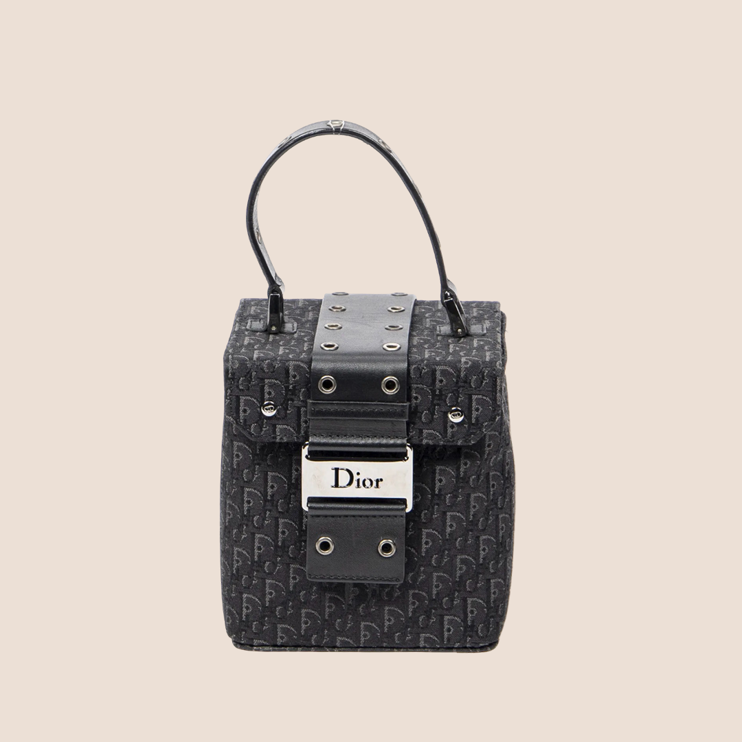 CHRISTIAN DIOR BLACK DIORISSIMO STREET CHIC VANITY BAG
