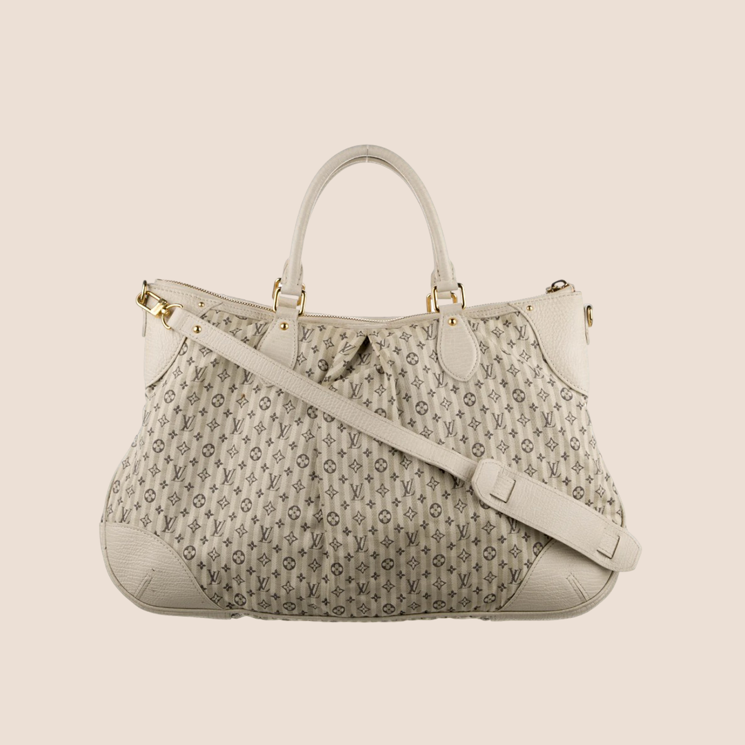 LOUIS VUITTON GREY MONOGRAM MINI LIN MARINA GM BAG