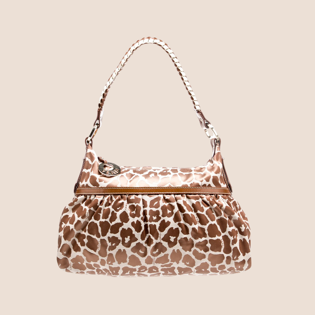 FENDI 2012 LEOPARD PRINT CHEF HOBO BAG