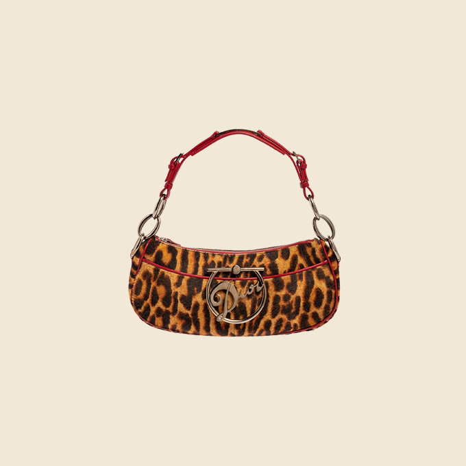 CHRISTIAN DIOR 2000s LEOPARD PRINT DIVA SHOULDER BAG – RDB