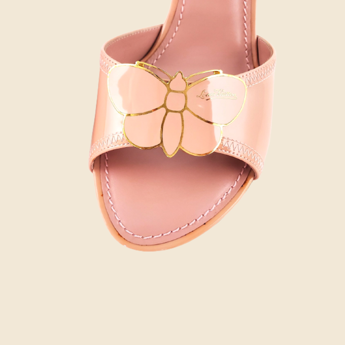 LOUIS VUITTON PINK BUTTERFLY SLINGBACK SANDALS