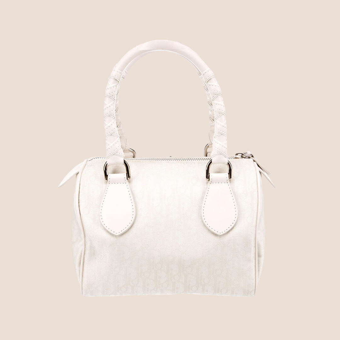 CHRISTIAN DIOR CREAM DIORISSIMO LOVELY CHARMS MINI BOSTON BAG