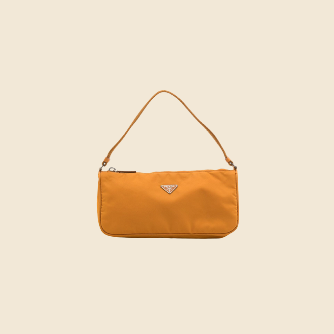 PRADA 90s ORANGE TESSUTO NYLON SHOULDER BAG