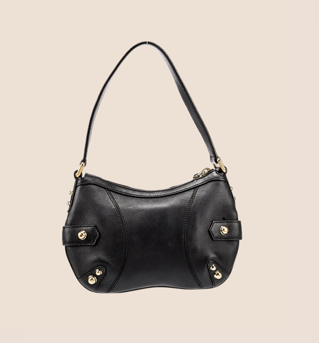 GUCCI BLACK LEATHER MINI HORSEBIT PURSE