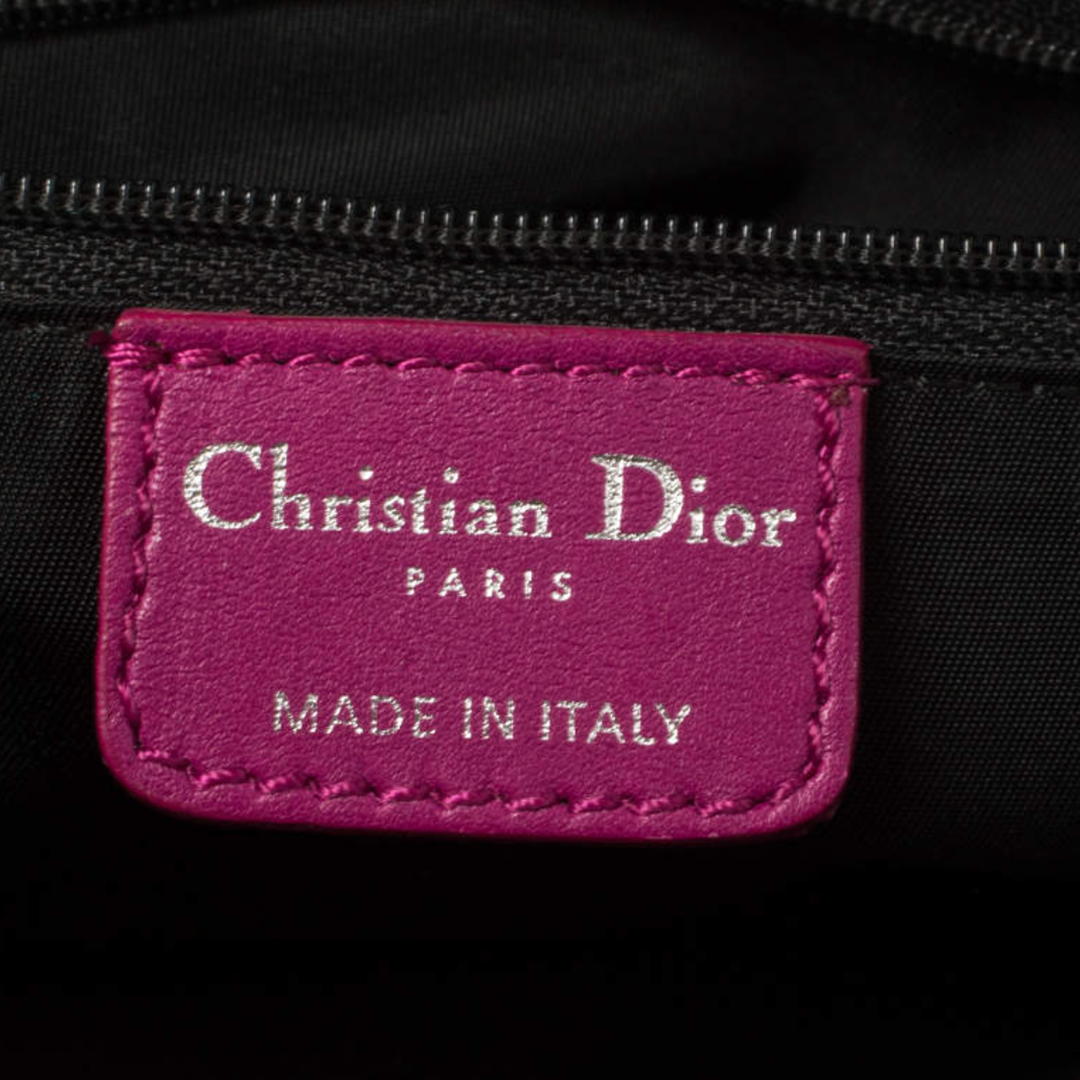 CHRISTIAN DIOR FUCHSIA DIORISSIMO CANVAS BOW MINI SATCHEL
